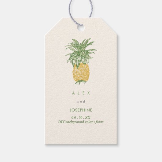 PixDezines , geschetste ananas Cadeaulabel (Voorkant)