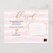 PixDezines Gezegende Geboorte Aankondiging/Strepen Aankondigingskaart (Achterkant)