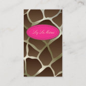 PixDezines Giraffe Print, Bruin Visitekaartje (Achterkant)