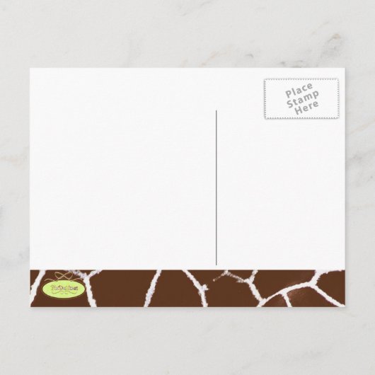 PixDezines Giraffe print save the date briefkaart (Achterkant)