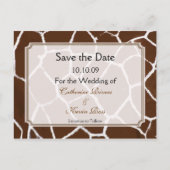 PixDezines Giraffe print save the date briefkaart (Voorkant)