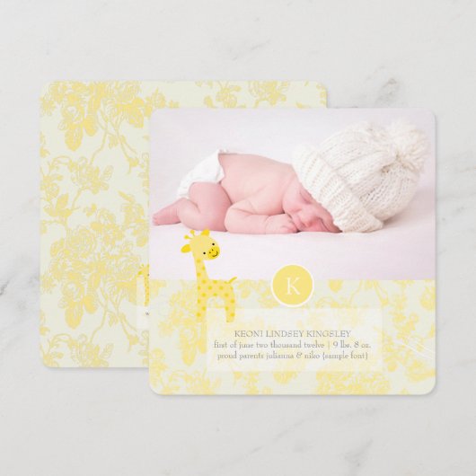 PixDezines giraffe+toile Aankondiging (Voorkant / Achterkant)