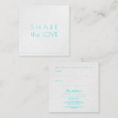 PixDezines Glam Deel de Liefde Platinum+Aqua Vierkante Visitekaartje (Voorkant / Achterkant)