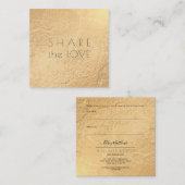 PixDezines Glam Delen De Liefde Faux Gold Vierkante Visitekaartje (Voorkant / Achterkant)