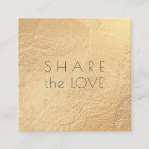 PixDezines Glam Delen De Liefde Faux Gold Vierkante Visitekaartje