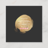 PixDezines Glam Monogram Black+Gold Spot Vierkante Visitekaartje (Achterkant)