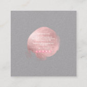 PixDezines Glam Monogram Black+Roos Gold Spot Vierkante Visitekaartje (Achterkant)