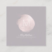 PixDezines Glam Monogram Zwart + Blush Roze Vlek Vierkante Visitekaartje