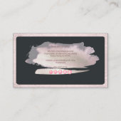 PixDezines Glam Pink+Silver | Blush+Navy blauw Visitekaartje (Achterkant)