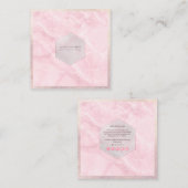 PixDezines Glam Roze Marble Roos Quartz Vierkante Visitekaartje (Voorkant / Achterkant)