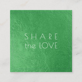 PixDezines Glam Share the Love Emerald Green Vierkante Visitekaartje