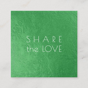 PixDezines Glam Share the Love Emerald Green Vierkante Visitekaartje