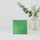 PixDezines Glam Share the Love Emerald Green Vierkante Visitekaartje (Staand voorkant)