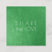 PixDezines Glam Share the Love Emerald Green Vierkante Visitekaartje (Voorkant)