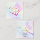 PixDezines Glam Share the Love Faux Holographic Vierkante Visitekaartje (Voorkant / Achterkant)