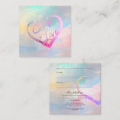 PixDezines Glam Share the Love Faux Metallic Vierkante Visitekaartje (Voorkant / Achterkant)