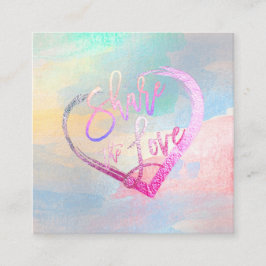 PixDezines Glam Share the Love Faux Metallic Vierkante Visitekaartje