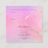 PixDezines Glam Share the Love Iridescent Rainbow Vierkante Visitekaartje (Achterkant)