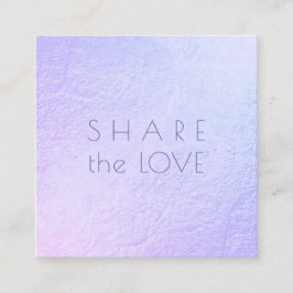PixDezines Glam Share the Love Iridescent Violet Vierkante Visitekaartje