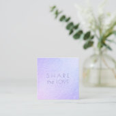 PixDezines Glam Share the Love Iridescent Violet Vierkante Visitekaartje (Staand voorkant)