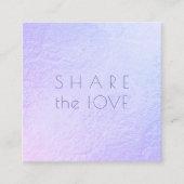 PixDezines Glam Share the Love Iridescent Violet Vierkante Visitekaartje (Voorkant)
