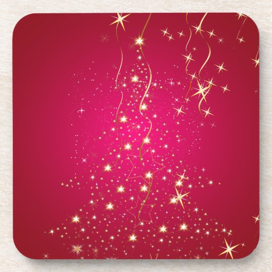 PixDezines Glanzende Kerstbomen Onderzetter (Voorkant)
