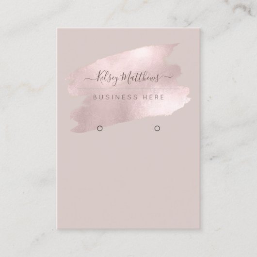 PixDezines Glinsterende Blush Roze Geborsteld Oorb Visitekaartje (Voorkant)