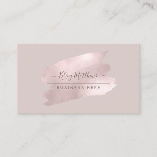 PixDezines Glinsterende Blush Roze H2 Penseelstree Visitekaartje (Voorkant)