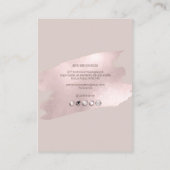 PixDezines Glinsterende Blush Roze Ketting Oorbel Visitekaartje (Achterkant)