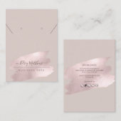 PixDezines Glinsterende Blush Roze Ketting Oorbel Visitekaartje (Voorkant / Achterkant)