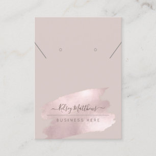 PixDezines Glinsterende Blush Roze Ketting Oorbel Visitekaartje