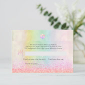 PixDezines Glitter Cotton Snoep Bat Mitzvah RSVP Kaart (Staand voorkant)