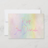 PixDezines Glitter Cotton Snoep Bat Mitzvah RSVP Kaart (Achterkant)