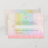 PixDezines Glitter Cotton Snoep Bat Mitzvah RSVP Kaart (Voorkant / Achterkant)