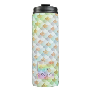 PixDezines Glitter Meermin Schubben, Cotton Candy Thermosbeker