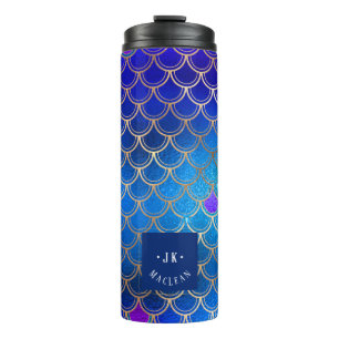 PixDezines Glitter Zeemeermin Schalen, Aquatic Blu Thermosbeker