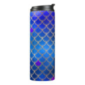 PixDezines Glitter Zeemeermin Schalen, Aquatic Blu Thermosbeker (Gedraaid links)