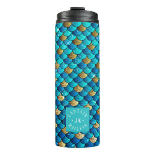 PixDezines Glitter Zeemeermin Schalen, Aquatic Blu Thermosbeker