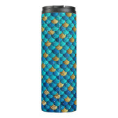 PixDezines Glitter Zeemeermin Schalen, Aquatic Blu Thermosbeker (Achterkant)