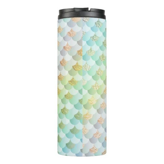 PixDezines Glitter Zeemeerminschalen, Katoenen Sno Thermosbeker (Achterkant)