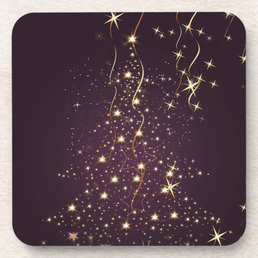 PixDezines Glitterende Kerstbomen Drankjes Onderzetter (Voorkant)