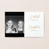 PixDezines Gold B'not Mitzvah Moderne Kalligrafie Folie Kaarten (Binnen)