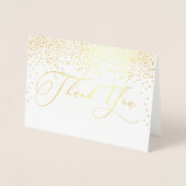 PixDezines Gold Confetti Bedankt, kalligrafie Folie Kaarten (Voorkant)