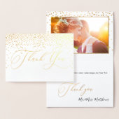 PixDezines Gold Confetti Bedankt, kalligrafie Folie Kaarten (Display)