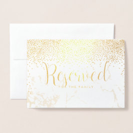 PixDezines Gold Confetti/Reserved Table Sign Folie Kaarten