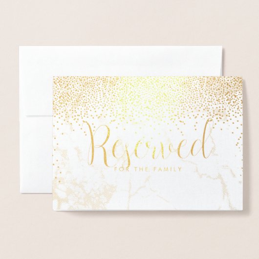 PixDezines Gold Confetti/Reserved Table Sign Folie Kaarten (Voorkant met envelop)
