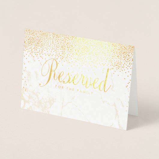 PixDezines Gold Confetti/Reserved Table Sign Folie Kaarten (Voorkant)