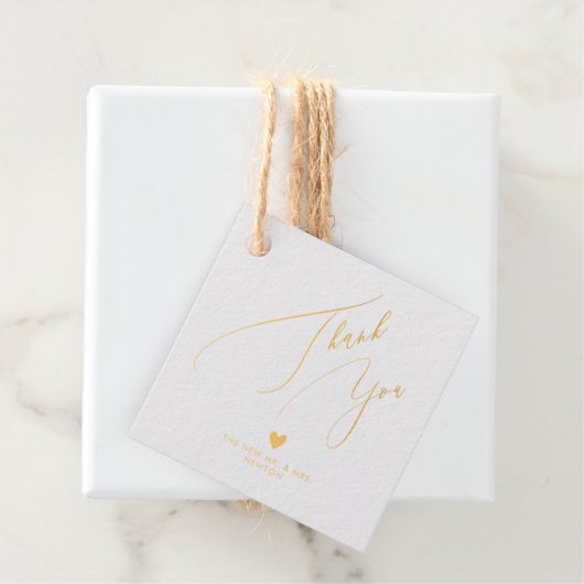 PixDezines Gold Foil Luxe Calligrafie Hartelijk da Bedankjes Labels (Met doos)