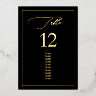 PixDezines Gold Foil Luxe Calligrafietnummer Folie Uitnodiging
