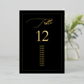PixDezines Gold Foil Luxe Calligrafietnummer Folie Uitnodiging (Staand Voorkant)